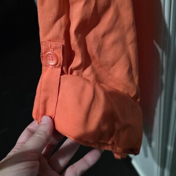 Drapers & Damons Coral Rayon/Linen Button Up Shirt - XL - Picture 5 of 7